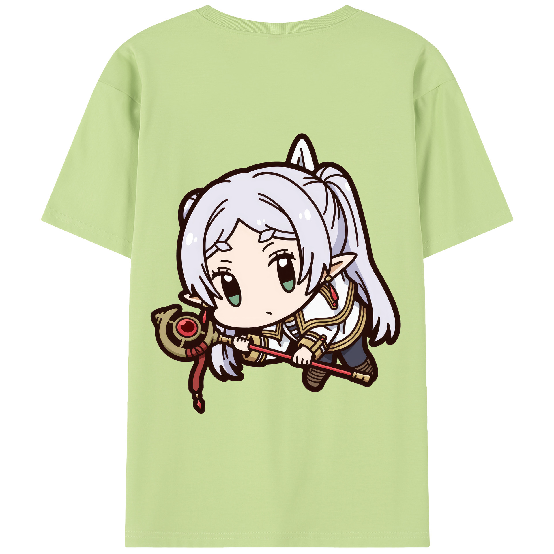 （画像用） 葬送のフリーレン Frieren 綿100％半袖Tシャツ（背面プリント）